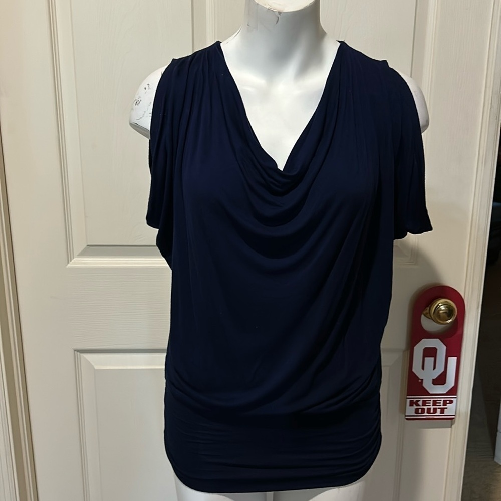 Storm Navy Ruched waist top. Small